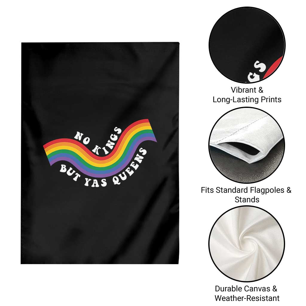 No Kings But Yas Queens LGBTQ Pride Retro Rainbow Garden Flag TS11 Print Your Wear