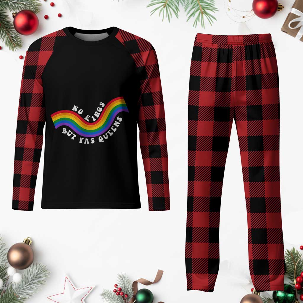 No Kings But Yas Queens LGBTQ Pride Retro Rainbow Plaid Pajama Set TS11 Buffalo Plaid Print Your Wear