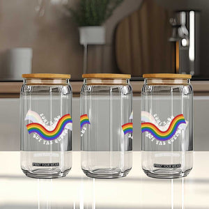 No Kings But Yas Queens LGBTQ Pride Retro Rainbow Glass Can TS11 Print Your Wear