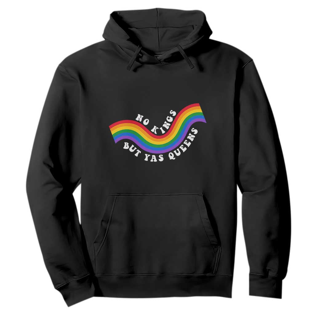 No Kings But Yas Queens LGBTQ Pride Retro Rainbow Hoodie TS11 Black Print Your Wear
