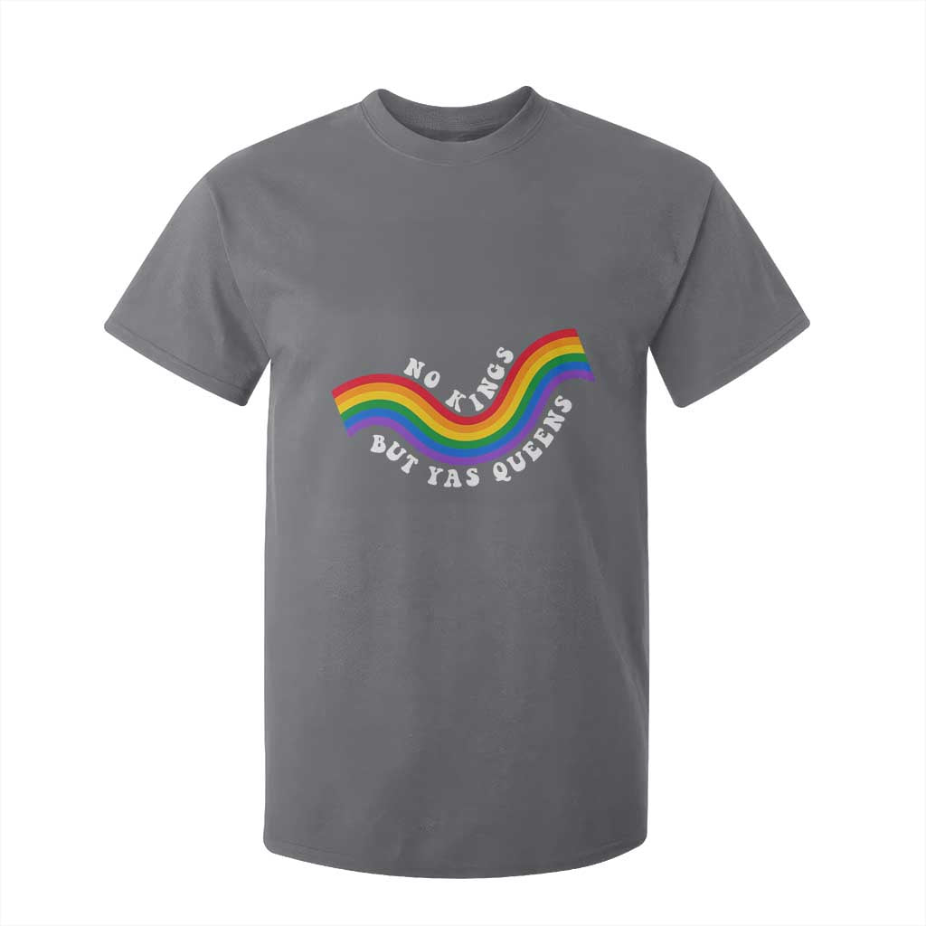 No Kings But Yas Queens LGBTQ Pride Retro Rainbow T Shirt For Kid TS11 Charcoal Print Your Wear