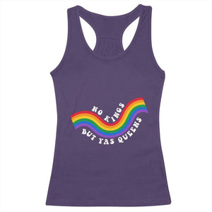No Kings But Yas Queens LGBTQ Pride Retro Rainbow Racerback Tank Top TS11 Purple Print Your Wear