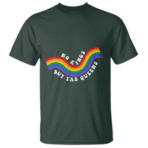 No Kings But Yas Queens LGBTQ Pride Retro Rainbow T Shirt TS11 Dark Forest Green Print Your Wear