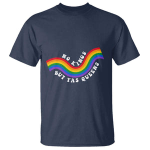 No Kings But Yas Queens LGBTQ Pride Retro Rainbow T Shirt TS11 Navy Print Your Wear