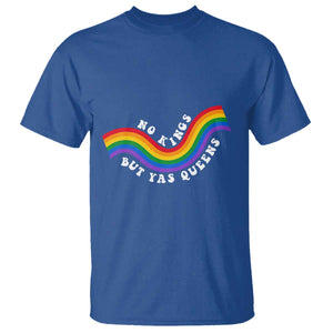 No Kings But Yas Queens LGBTQ Pride Retro Rainbow T Shirt TS11 Royal Blue Print Your Wear