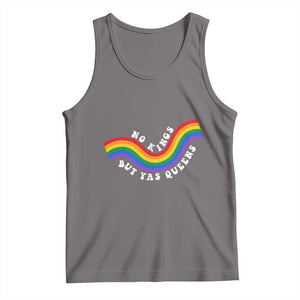 No Kings But Yas Queens LGBTQ Pride Retro Rainbow Tank Top TS11 Deep Heather Print Your Wear