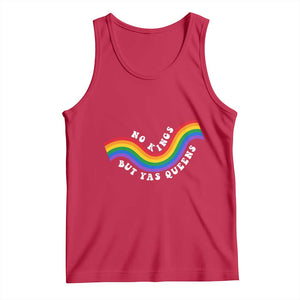 No Kings But Yas Queens LGBTQ Pride Retro Rainbow Tank Top TS11 Red Print Your Wear