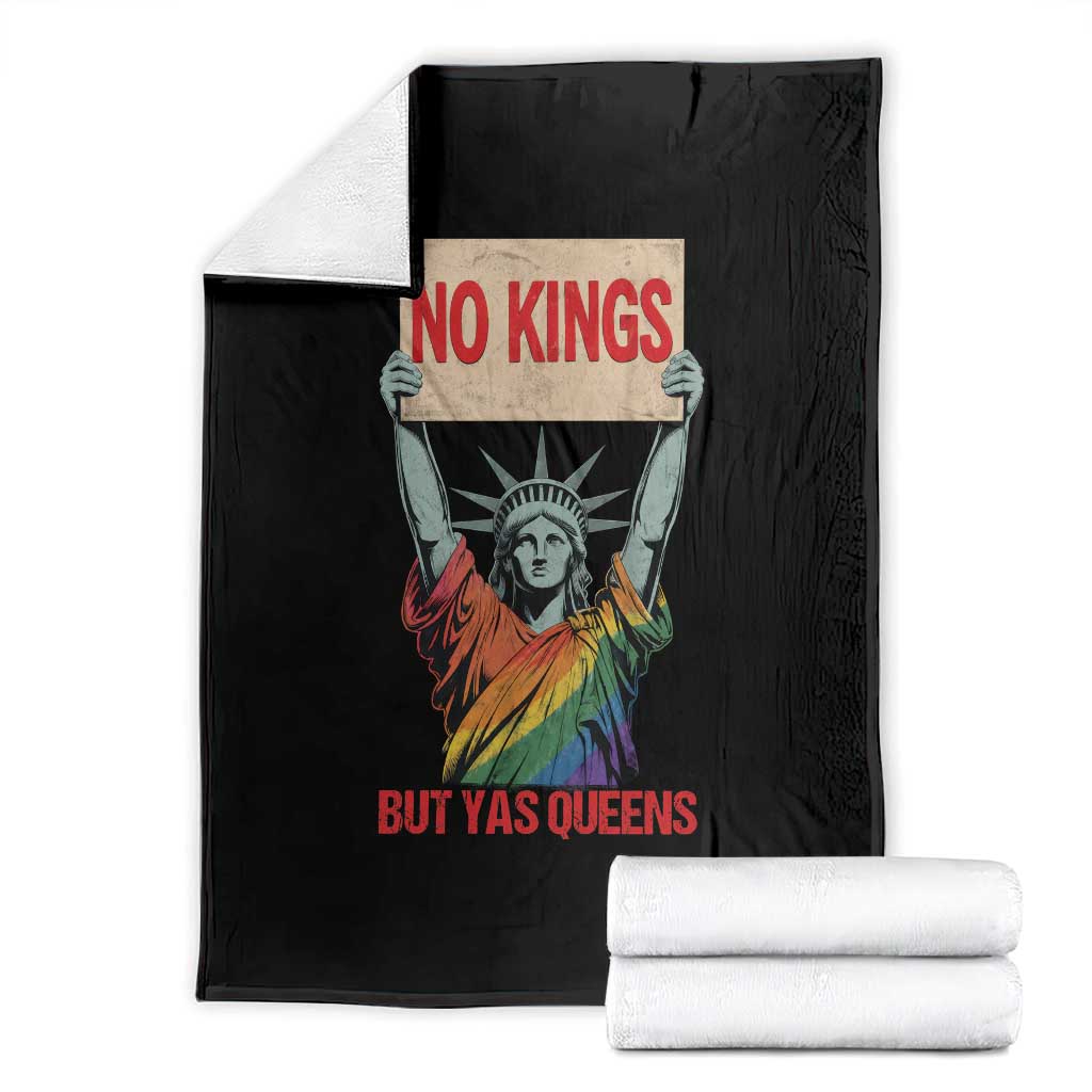 No Kings But Yas Queens Throw Blanket Statue Of Liberty LGBTQ Pride Ally Pride TS11 Black Print Your Wear