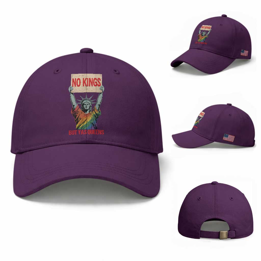 No Kings But Yas Queens Baseball Cap Statue Of Liberty LGBTQ Pride Ally Pride TS11 Baseball Cap Universal Fit Purple Print Your Wear