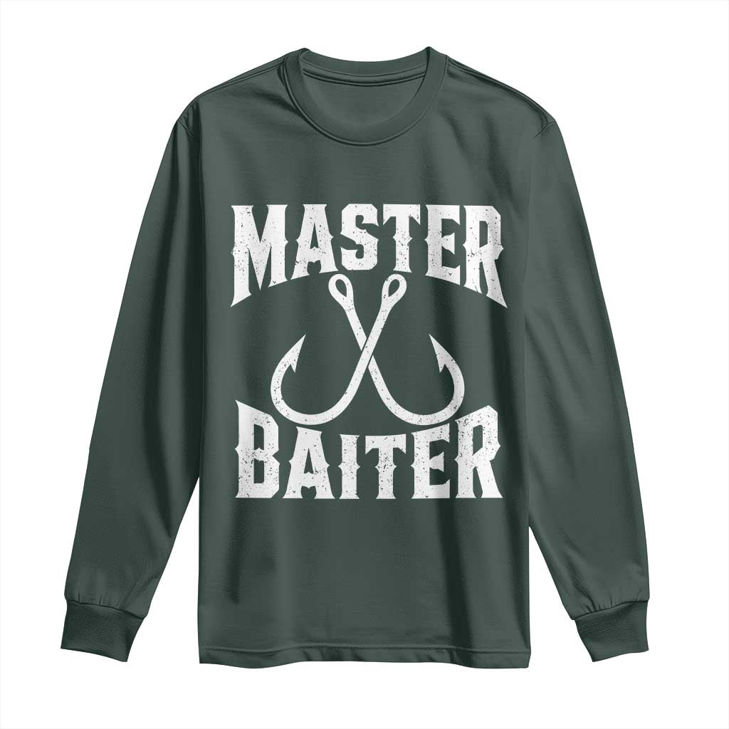 Master Baiter Funny Fishing Fisherman Joke Long Sleeve Shirt
