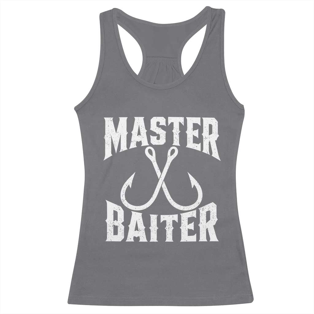 Master Baiter Funny Fishing Fisherman Joke Racerback Tank Top