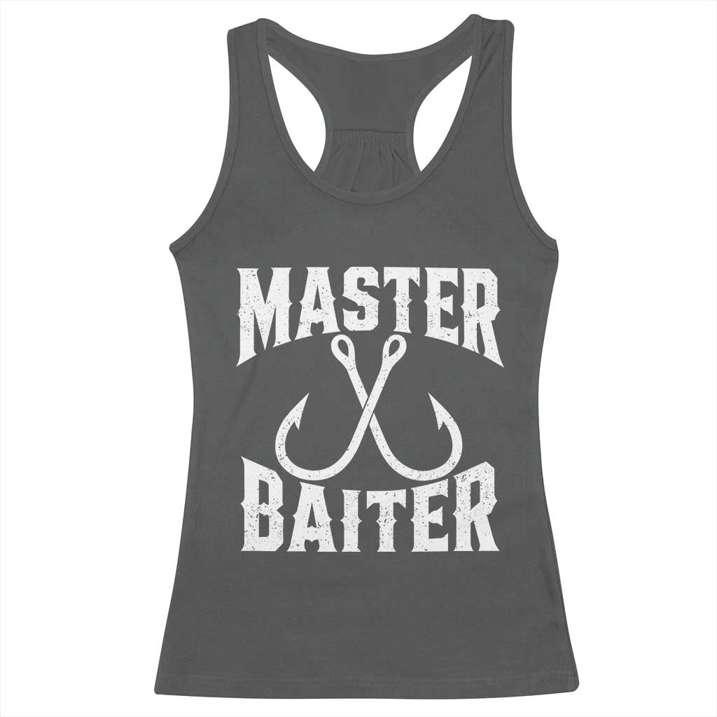 Master Baiter Funny Fishing Fisherman Joke Racerback Tank Top
