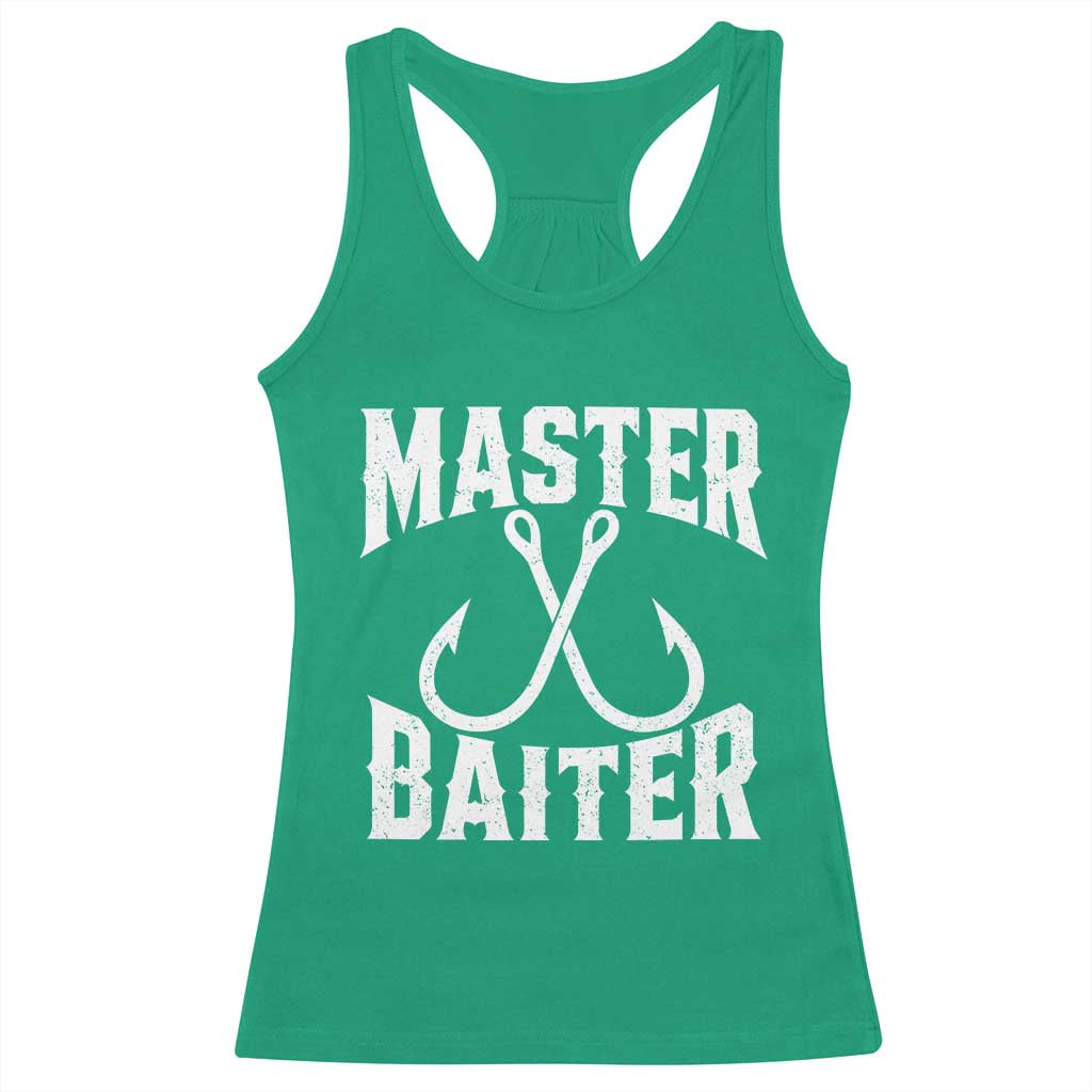 Master Baiter Funny Fishing Fisherman Joke Racerback Tank Top