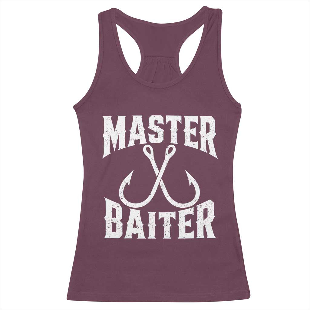 Master Baiter Funny Fishing Fisherman Joke Racerback Tank Top
