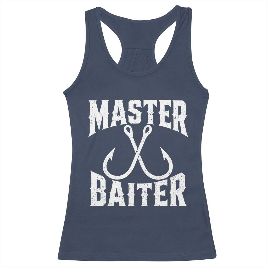 Master Baiter Funny Fishing Fisherman Joke Racerback Tank Top
