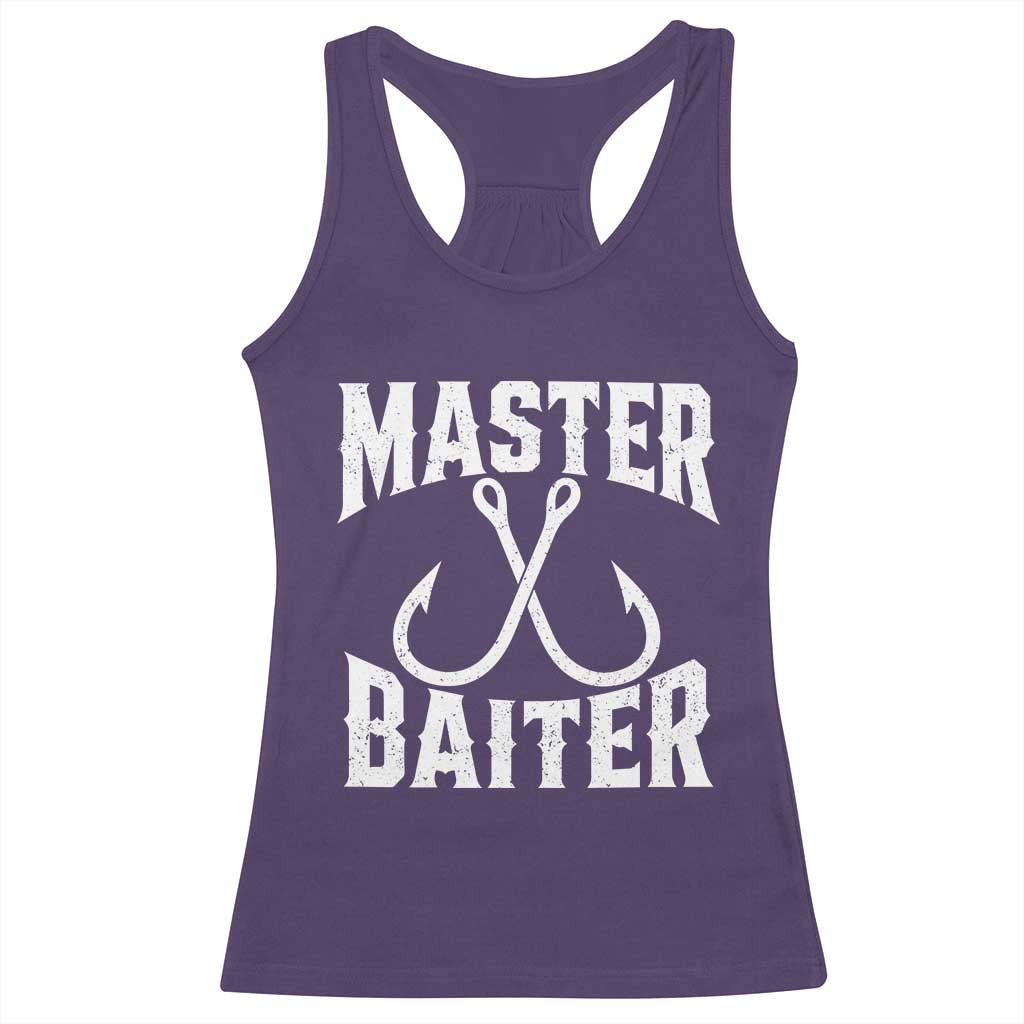 Master Baiter Funny Fishing Fisherman Joke Racerback Tank Top