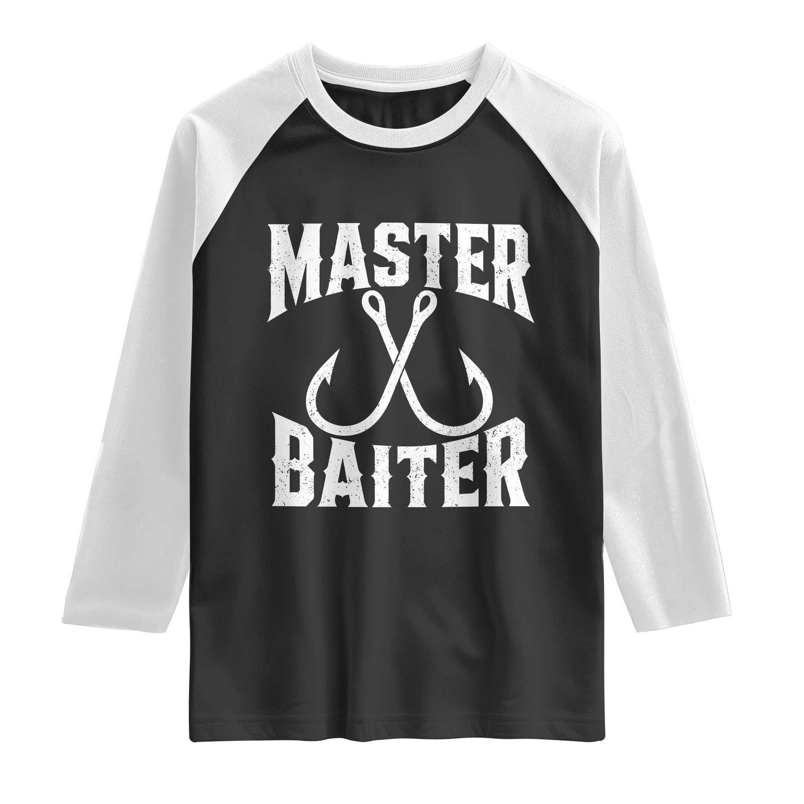 Master Baiter Funny Fishing Fisherman Joke Raglan Shirt