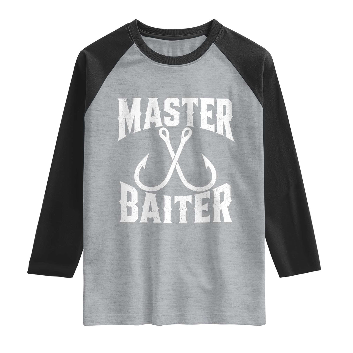 Master Baiter Funny Fishing Fisherman Joke Raglan Shirt