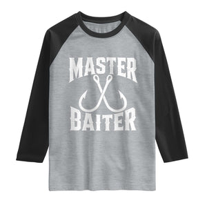 Master Baiter Funny Fishing Fisherman Joke Raglan Shirt