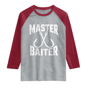 Master Baiter Funny Fishing Fisherman Joke Raglan Shirt