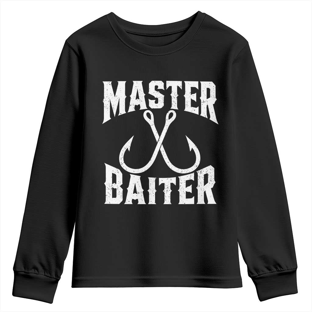 Master Baiter Funny Fishing Fisherman Joke Youth Sweatshirt