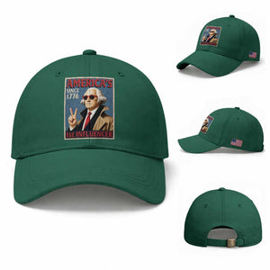 George Washington America's 1st Influencer Baseball Cap Funny Founding Father USA TS11 Baseball Cap Universal Fit Irish Green Print Your Wear