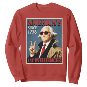 George Washington America's 1st Influencer Sweatshirt Funny Founding Father USA TS11 Red Print Your Wear