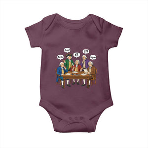 Founding Fathers 67 Bruh Sigma Baby Onesie Funny US History Meme TS11 Maroon Print Your Wear