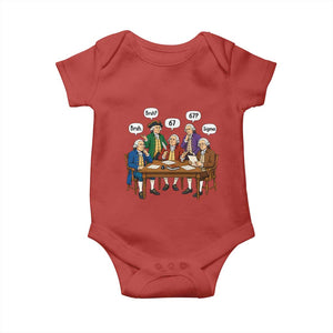 Founding Fathers 67 Bruh Sigma Baby Onesie Funny US History Meme TS11 Red Print Your Wear