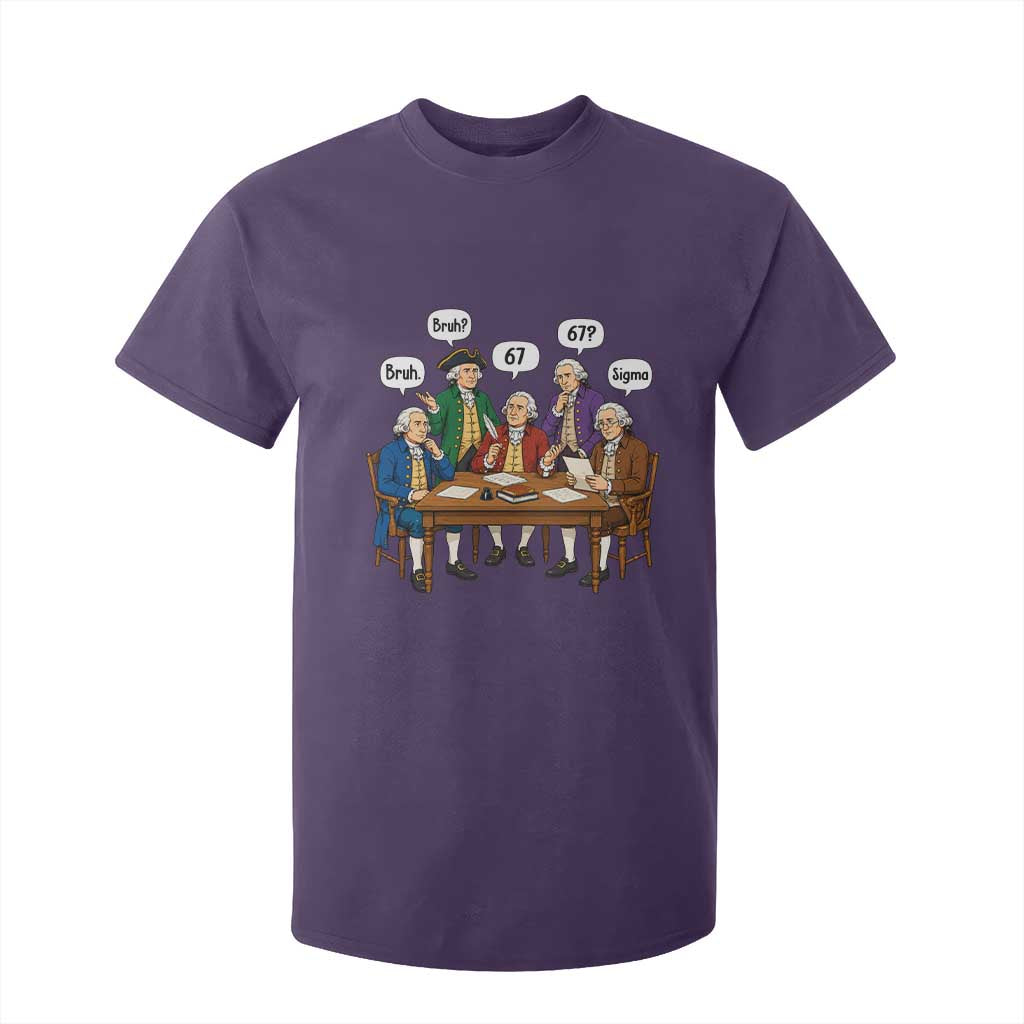 Founding Fathers 67 Bruh Sigma T Shirt For Kid Funny US History Meme TS11 Purple Print Your Wear