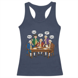 Founding Fathers 67 Bruh Sigma Racerback Tank Top Funny US History Meme TS11 Navy Print Your Wear