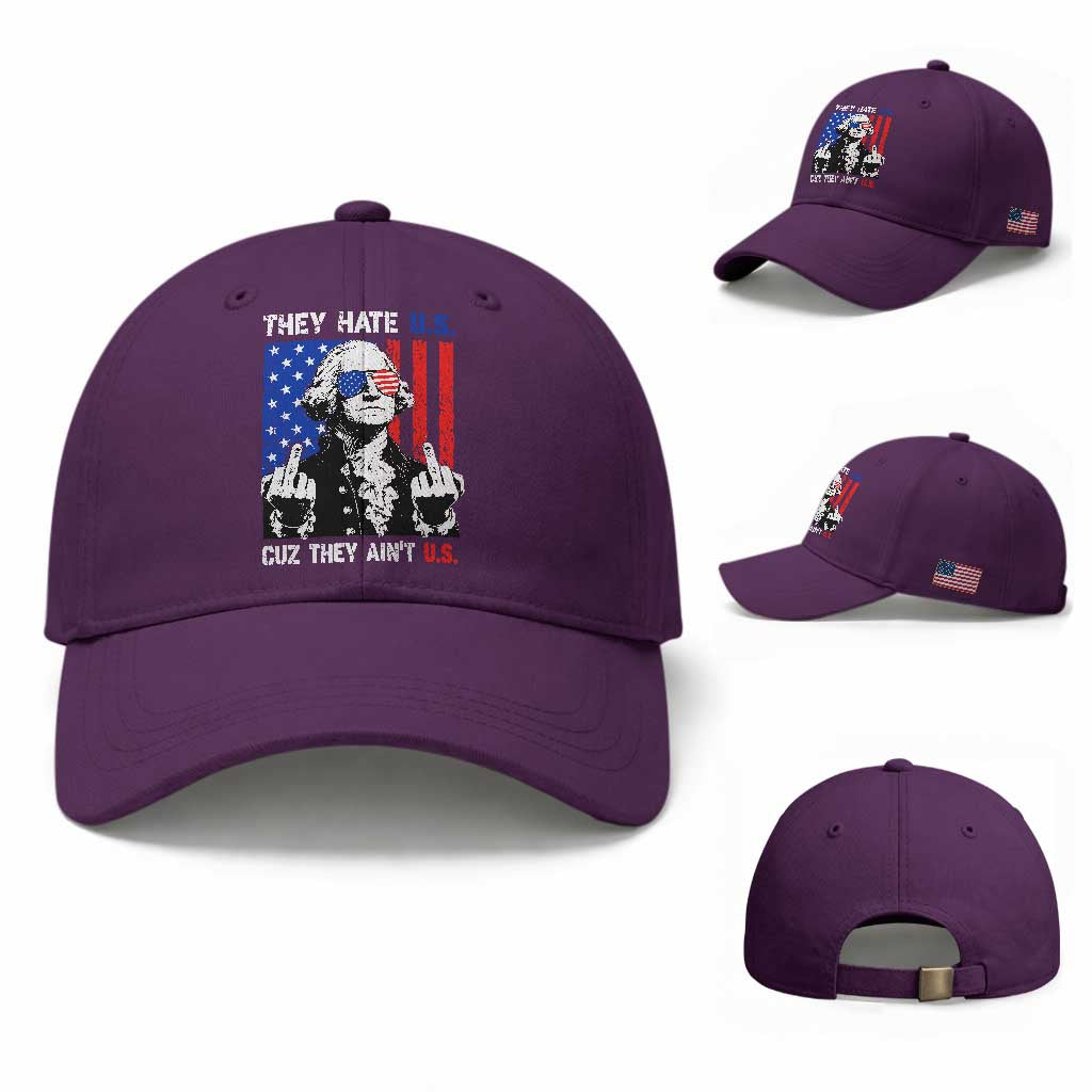They Hate US Cuz They Ain't US Baseball Cap George Washington 4th of July TS11 Baseball Cap Universal Fit Purple Print Your Wear