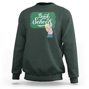 Back To School Sweatshirt Student Toddler Girl Green Board TS11 Dark Forest Green Print Your Wear