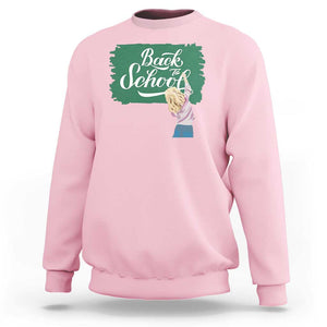 Back To School Sweatshirt Student Toddler Girl Green Board TS11 Light Pink Print Your Wear