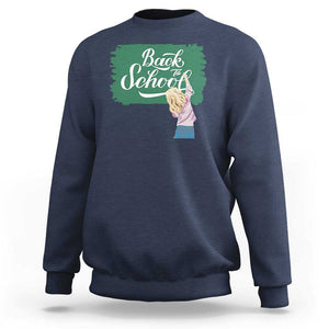 Back To School Sweatshirt Student Toddler Girl Green Board TS11 Navy Print Your Wear