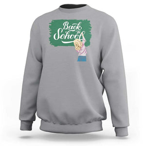 Back To School Sweatshirt Student Toddler Girl Green Board TS11 Sport Gray Print Your Wear