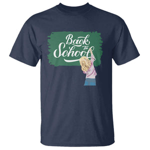 Back To School T Shirt Student Toddler Girl Green Board TS11 Navy Print Your Wear