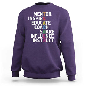 Inspirational Educator Teacher Sweatshirt Back To School Mentor Coach TS11 Purple Print Your Wear