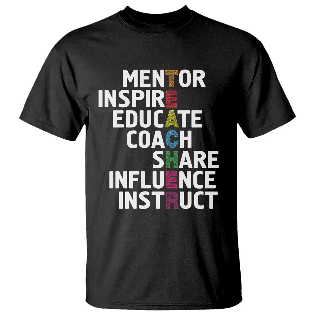 Inspirational Educator Teacher T Shirt Back To School Mentor Coach TS11 Black Print Your Wear