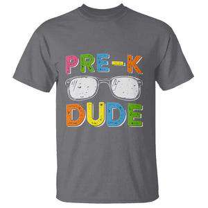 Pre-K Dude T Shirt First Day Of School Glasses Nerd TS11 Charcoal Print Your Wear