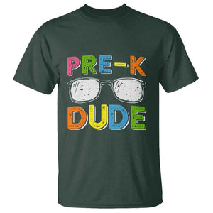 Pre-K Dude T Shirt First Day Of School Glasses Nerd TS11 Dark Forest Green Print Your Wear