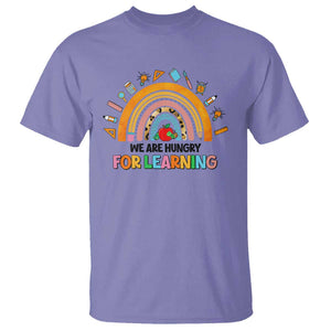 We Are Hungry For Learning T Shirt Back To School Rainbow Caterpillar Apple TS11 Violet Print Your Wear