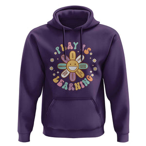 Play Is Learning Hoodie Teachers Inspirational Retro Groovy Daisy TS11 Purple Print Your Wear