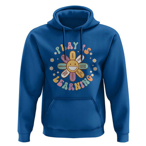 Play Is Learning Hoodie Teachers Inspirational Retro Groovy Daisy TS11 Royal Blue Print Your Wear