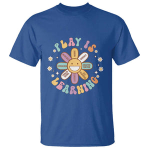 Play Is Learning T Shirt Teachers Inspirational Retro Groovy Daisy TS11 Royal Blue Print Your Wear