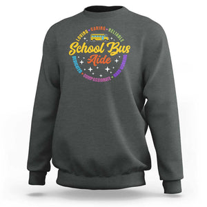 School Bus Aide Sweatshirt Back To School Matching Group Squad TS11 Dark Heather Print Your Wear