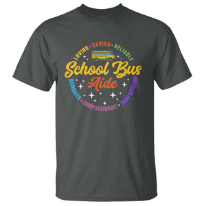 School Bus Aide T Shirt Back To School Matching Group Squad TS11 Dark Heather Print Your Wear