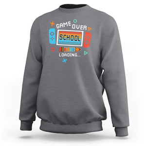 Game Over School Loading Sweatshirt Game Console Pencil End Summer TS11 Charcoal Print Your Wear