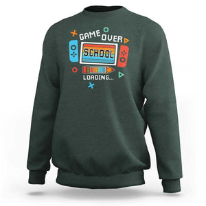 Game Over School Loading Sweatshirt Game Console Pencil End Summer TS11 Dark Forest Green Print Your Wear