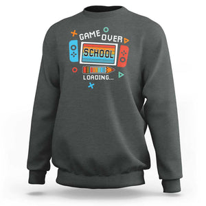 Game Over School Loading Sweatshirt Game Console Pencil End Summer TS11 Dark Heather Print Your Wear